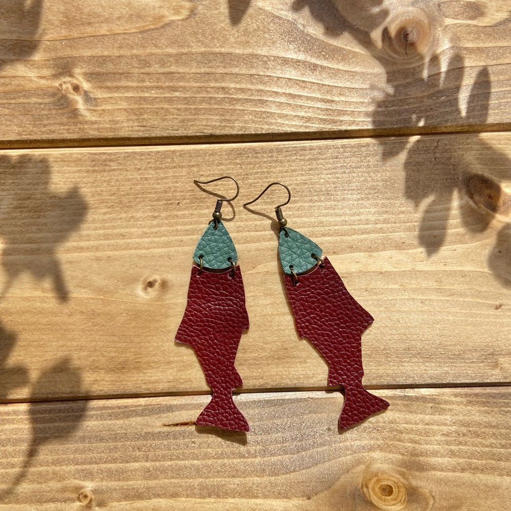 Handmade Alaskan Leather Earrings